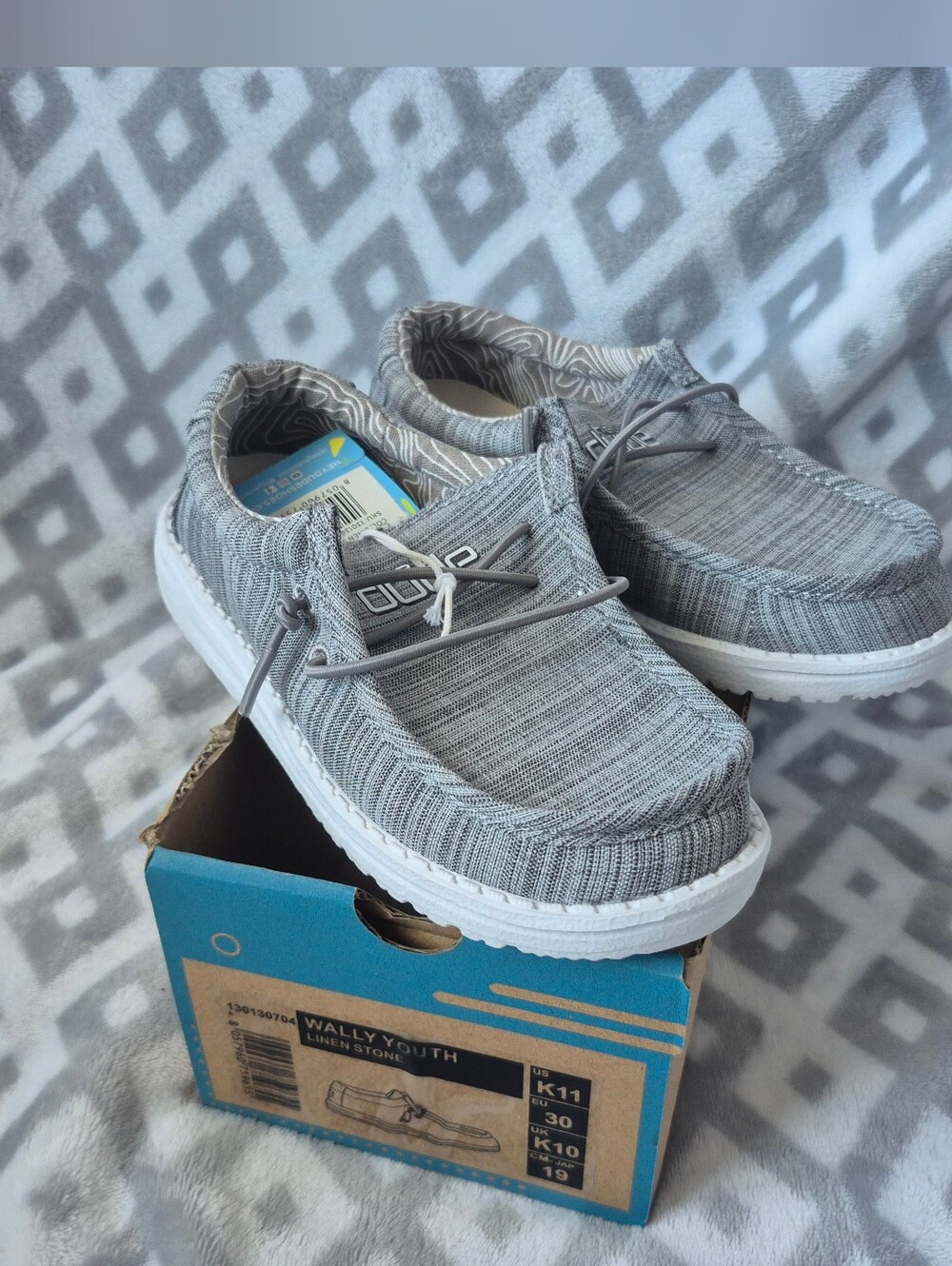 Hey Dude Little Boys Gray Casual Slip On Kids